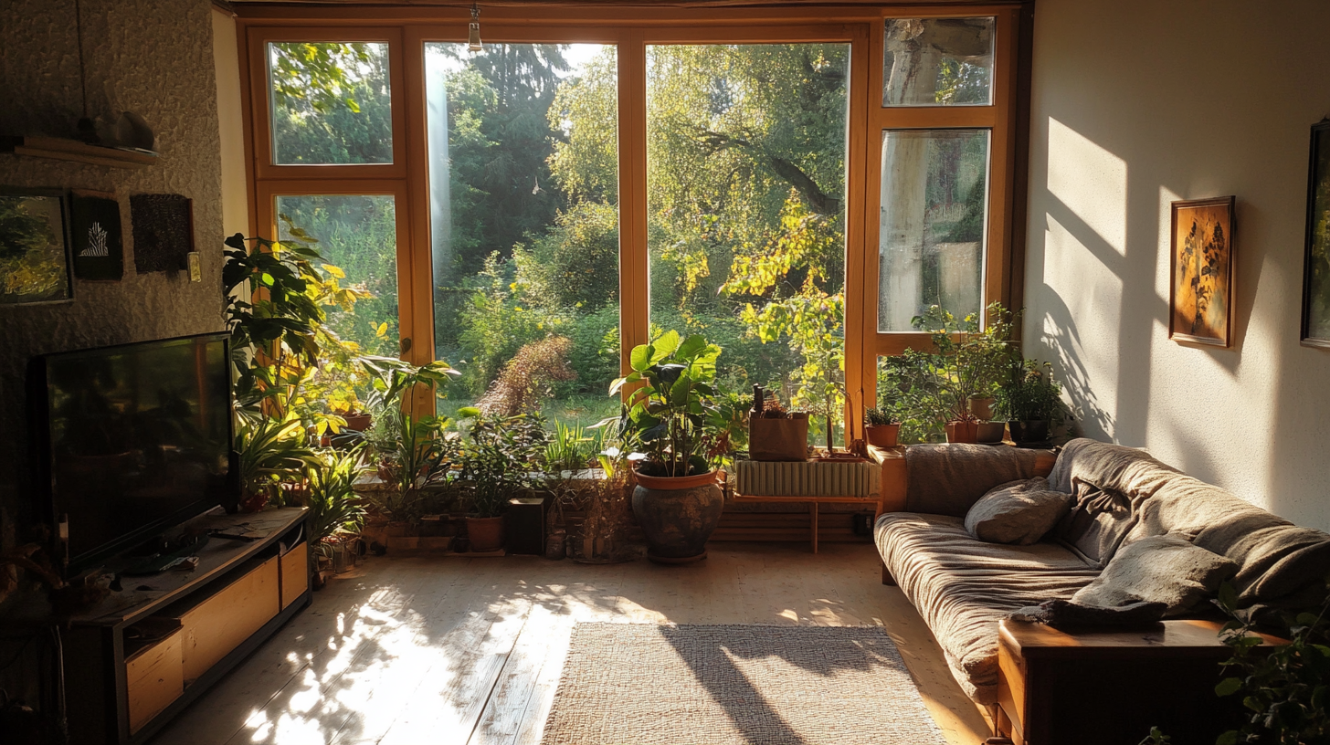 Moosbewachsener Flur in einer städtischen Wohnung