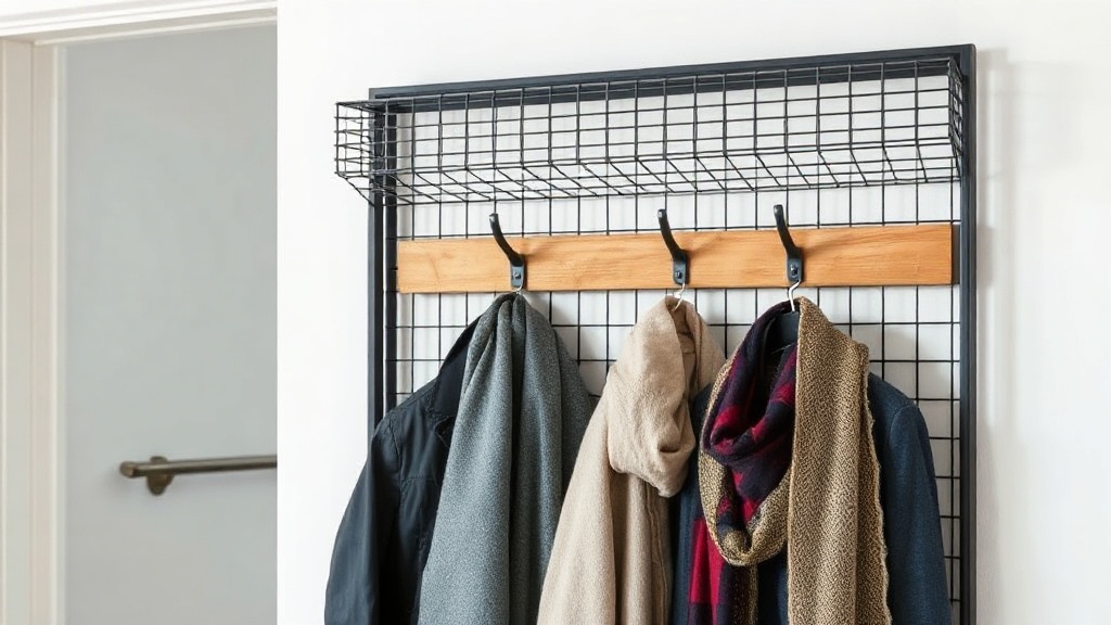 Garderobe aus Baustahl-Gittern: Selbst gebaut mit OBI-Gitter und Holzleisten