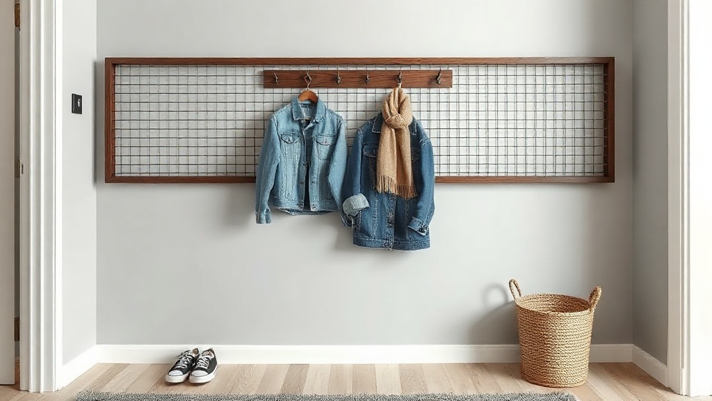 Garderobe aus Baustahl-Gittern: Selbst gebaut mit OBI-Gitter und Holzleisten
